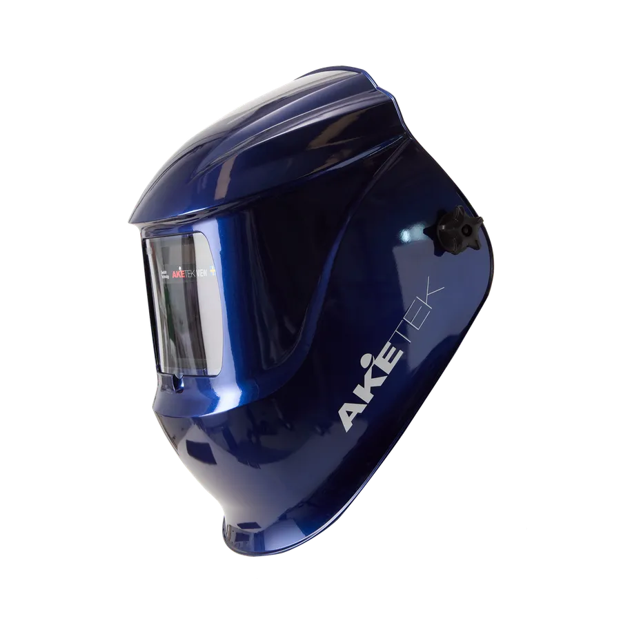 AKETEK® VIEW Automatik-Schweißhelm, dunkelblau, Ansicht von links