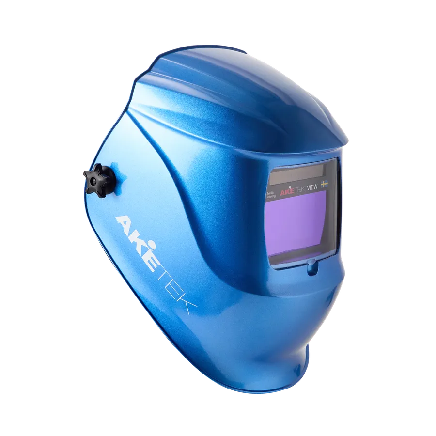 AKETEK® VIEW Automatik-Schweißhelm, hellblau, Ansicht von rechts