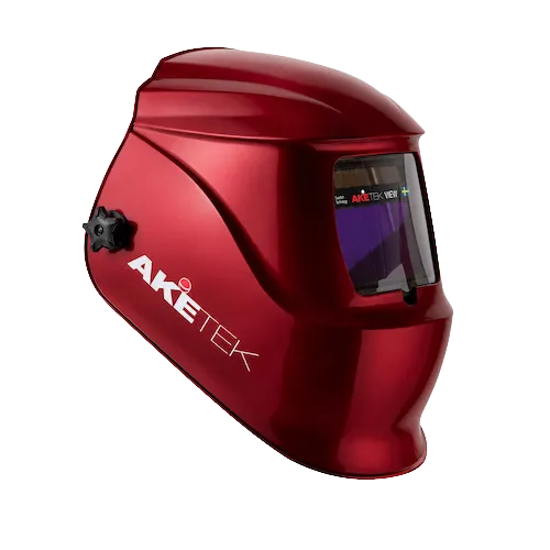 AKETEK® VIEW Automatik-Schweißhelm, rubinrot, Ansicht von rechts